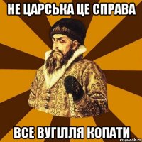 не царська це справа все вугілля копати