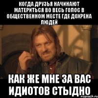 когда друзья начинают материться во весь голос в общественном месте где дохрена людей как же мне за вас идиотов стыдно