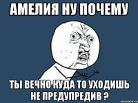 амелия ну почему ты вечно куда то уходишь не предупредив ?