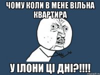 чому коли в мене вільна квартира у ілони ці дні?!!!