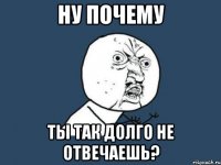 ну почему ты так долго не отвечаешь?