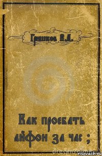 Гришков В.А. Как проебать айфон за час ?