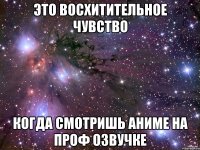 это восхитительное чувство когда смотришь аниме на проф озвучке