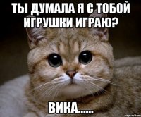 ты думала я с тобой игрушки играю? вика......