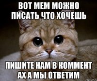 вот мем можно писать что хочешь пишите нам в коммент ах а мы ответим