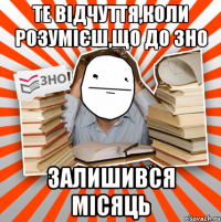 те відчуття,коли розумієш,що до зно залишився місяць