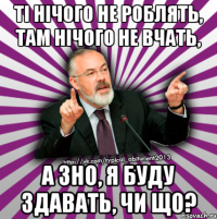 ті нічого не роблять, там нічого не вчать, а зно, я буду здавать, чи що?