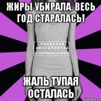 жиры убирала. весь год старалась! жаль тупая осталась