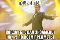 то чувство когда ты сдал экзамены на 4-5 по всем предметы