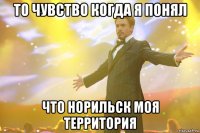 то чувство когда я понял что норильск моя территория