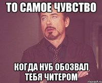 то самое чувство когда нуб обозвал тебя читером