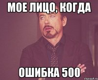 мое лицо, когда ошибка 500