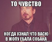 то чувство когда узнал что васю в жопу ебала собака