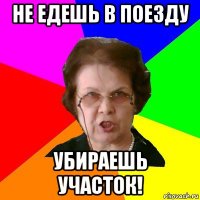 не едешь в поезду убираешь участок!