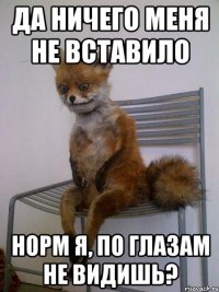 да ничего меня не вставило норм я, по глазам не видишь?