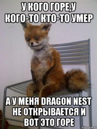 у кого горе,у кого-то кто-то умер а у меня dragon nest не открывается и вот это горе