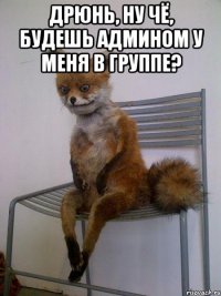 дрюнь, ну чё, будешь админом у меня в группе? 