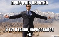 приедешь обратно и тут я такой, нарисовался =)))