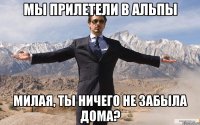 мы прилетели в альпы милая, ты ничего не забыла дома?