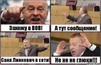 Захожу в ВОВ! А тут сообщение! Саня Линкевич в сети! Не не не глюки!!!