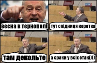 весна в тернополі тут спідниця коротка там декольте а сраки у всіх отакі)))