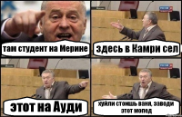 там студент на Мерине здесь в Камри сел этот на Ауди хуйли стоишь ваня, заводи этот мопед