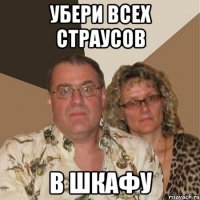 убери всех страусов в шкафу