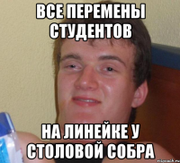 все перемены студентов на линейке у столовой собра