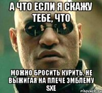 а что если я скажу тебе, что можно бросить курить, не выжигая на плече эмблему sxe