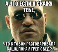 а что если я скажу тебе, что с тобой разговаривала саша, пока я грел обед?