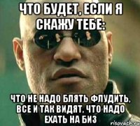 что будет, если я скажу тебе: что не надо блять флудить, все и так видят, что надо ехать на биз