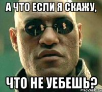 а что если я скажу, что не уебешь?