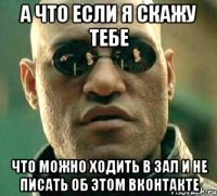 а что если я скажу тебе что можно ходить в зал и не писать об этом вконтакте