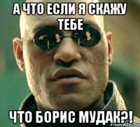 а что если я скажу тебе что борис мудак?!