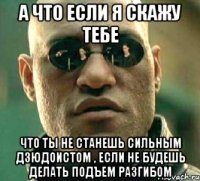 а что если я скажу тебе что ты не станешь сильным дзюдоистом , если не будешь делать подъем разгибом