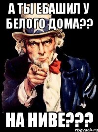 а ты ебашил у белого дома?? на ниве???