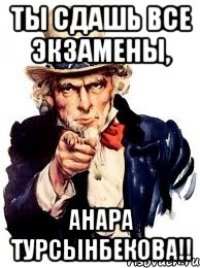 ты сдашь все экзамены, анара турсынбекова!!