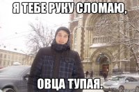 я тебе руку сломаю, овца тупая.