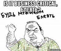 is it business critical, блеять? 