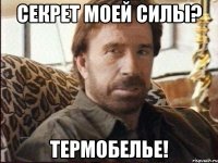 секрет моей силы? термобелье!