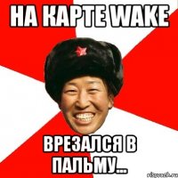 на карте wake врезался в пальму...