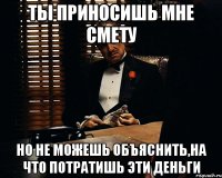 ты приносишь мне смету но не можешь объяснить,на что потратишь эти деньги