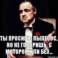 Ты просишь пылесос, но не говоришь, с мотором или без...