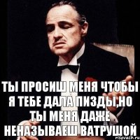 Ты просиш меня чтобы я тебе дала пизды,но ты меня даже неназываеш ватрушой