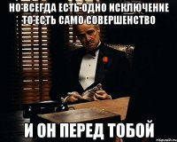 но всегда есть одно исключение то есть само совершенство и он перед тобой