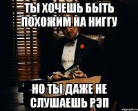 ты хочешь быть похожим на ниггу но ты даже не слушаешь рэп