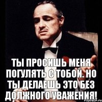 Ты просишь меня погулять с тобой. Но ты делаешь это без должного уважения!