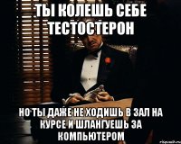 ты колешь себе тестостерон но ты даже не ходишь в зал на курсе и шлангуешь за компьютером