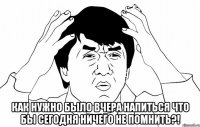  как нужно было вчера напиться что бы сегодня ничего не помнить?!