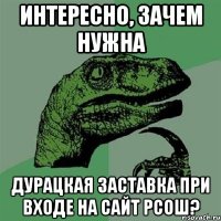 интересно, зачем нужна дурацкая заставка при входе на сайт рсош?